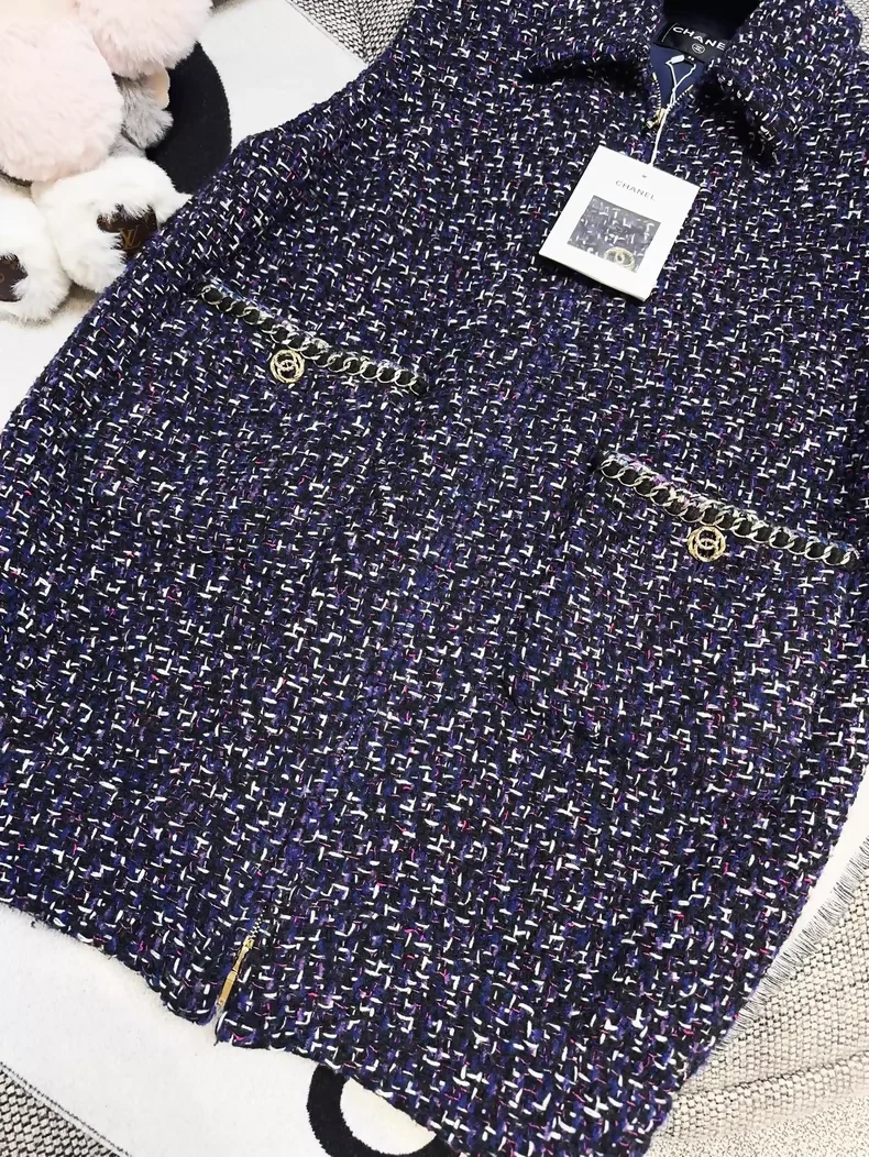 Chanel 23B purple tweed zip-up vest - Image 3