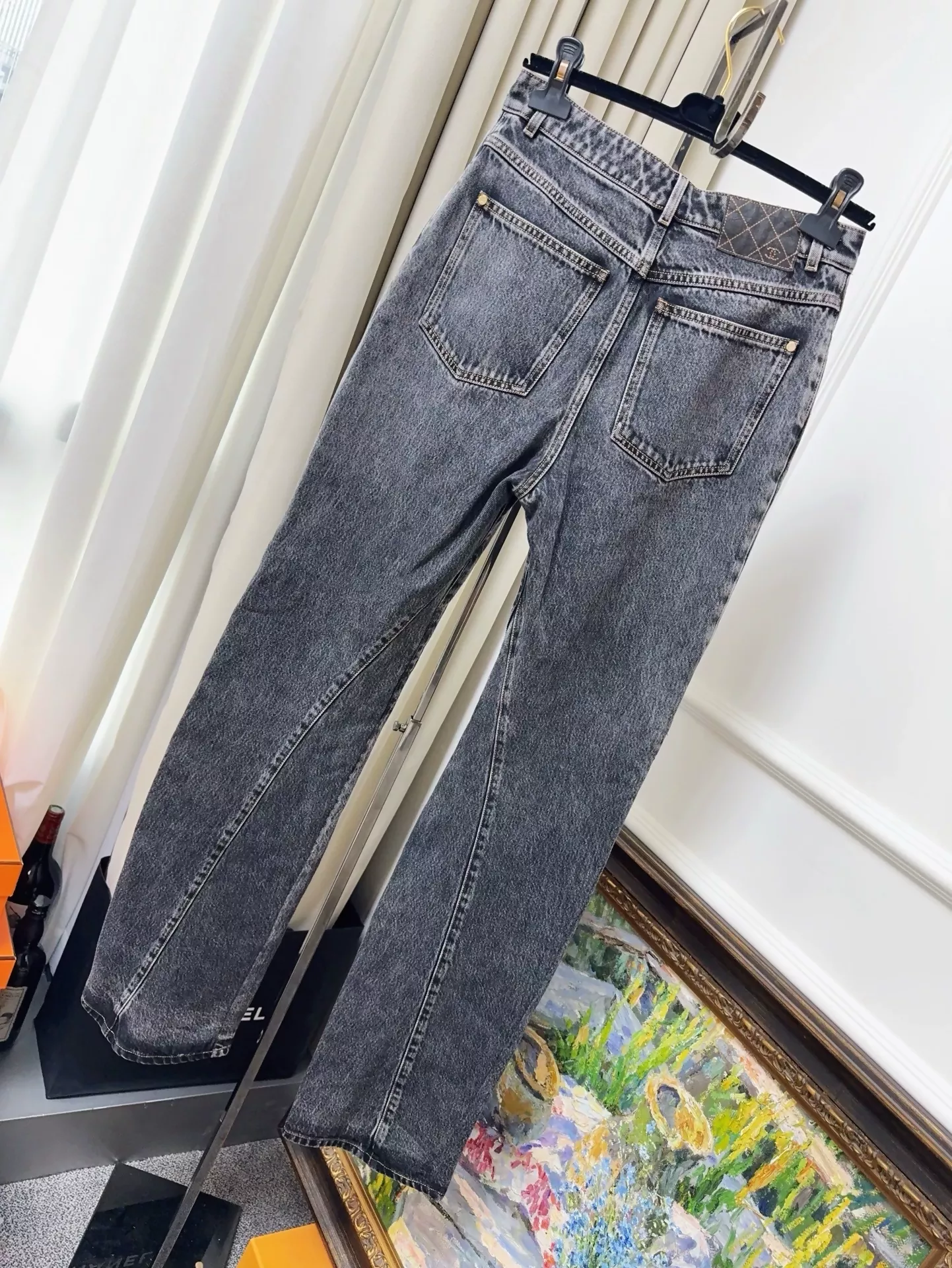 Chanel 23B vintage smoke grey jeans - Image 2