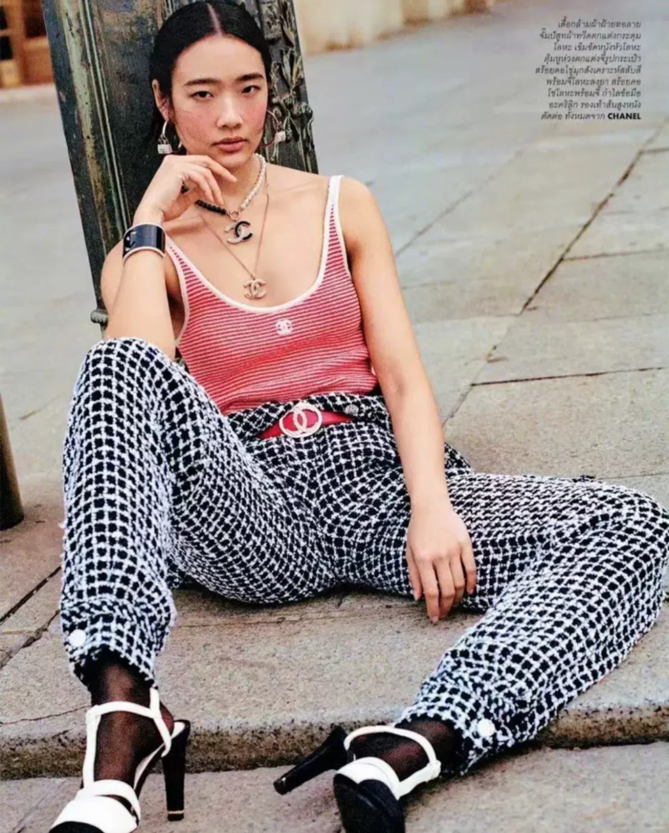Chanel 23C Black Glittered Tweed Jumpsuit - Image 4