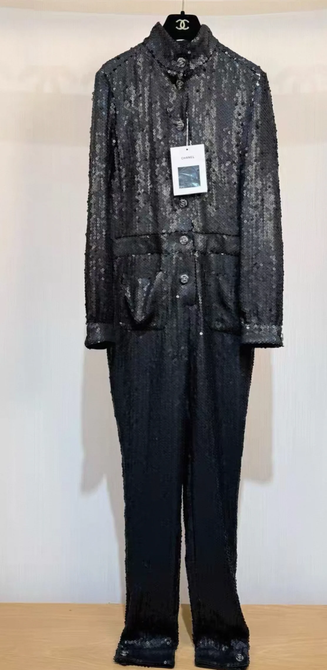 Chanel 23c Black Sequin Jumpsuit - Image 3