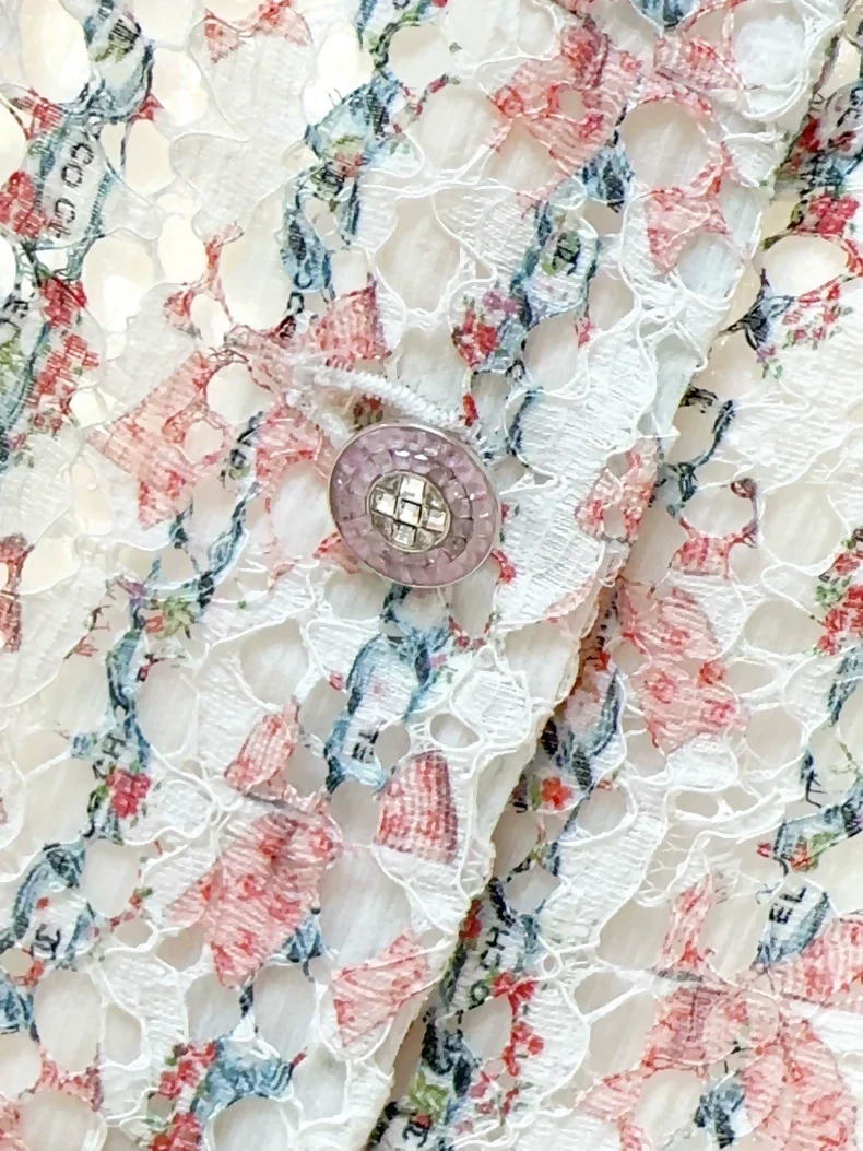 Chanel 23c Pink Floral Lace Dress - Image 2