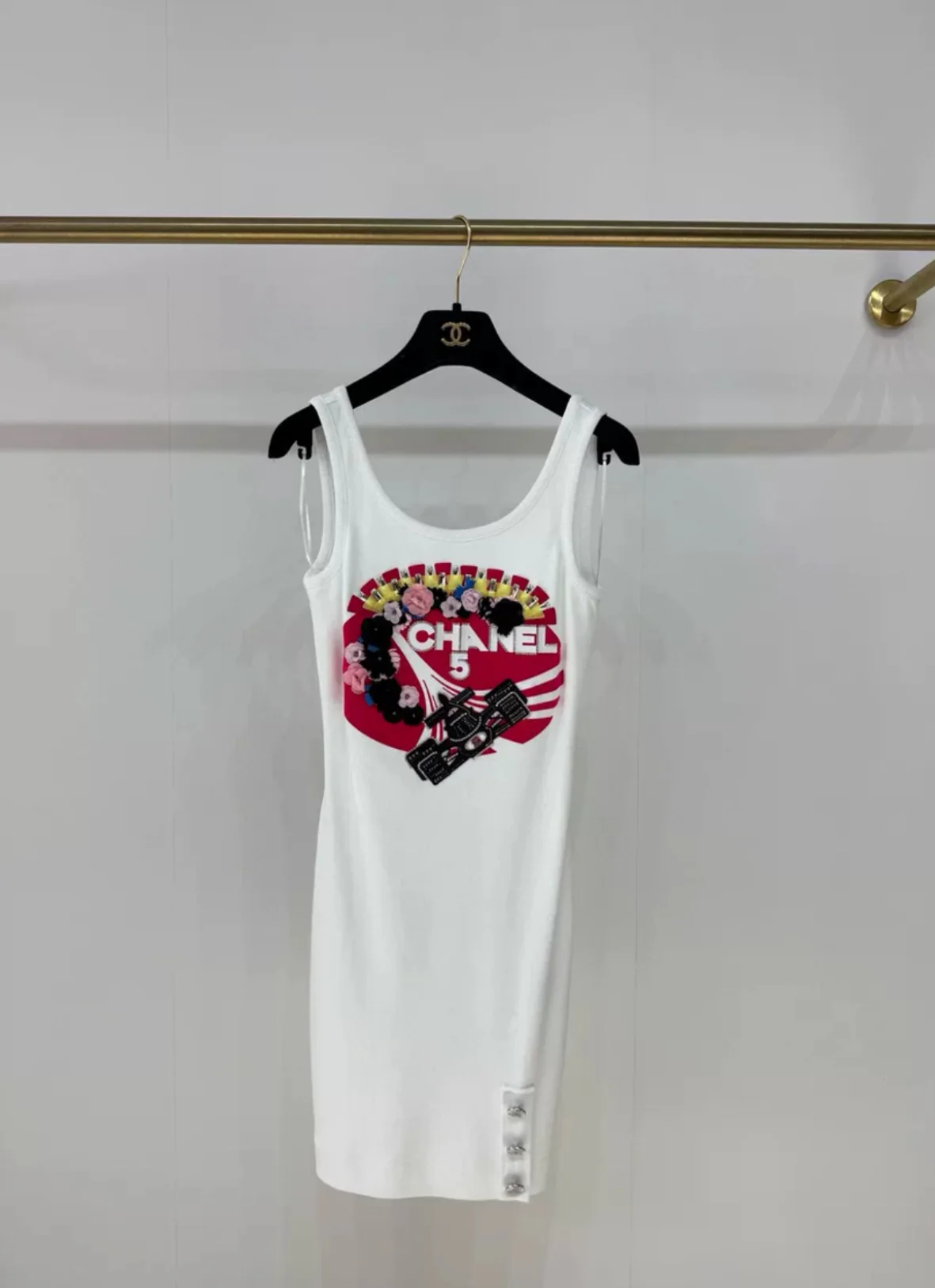 Chanel 23C Formula 1 White Dress