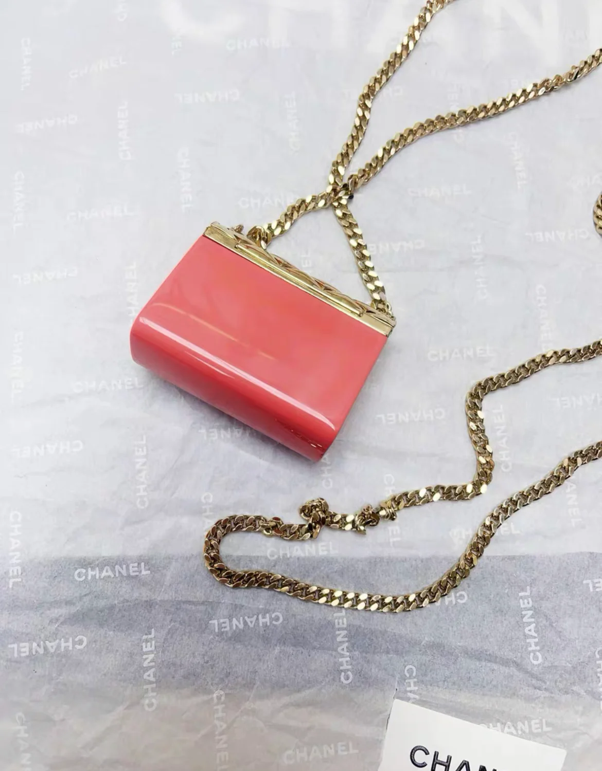 Chanel 23C orange pink gold micro bag - Image 5