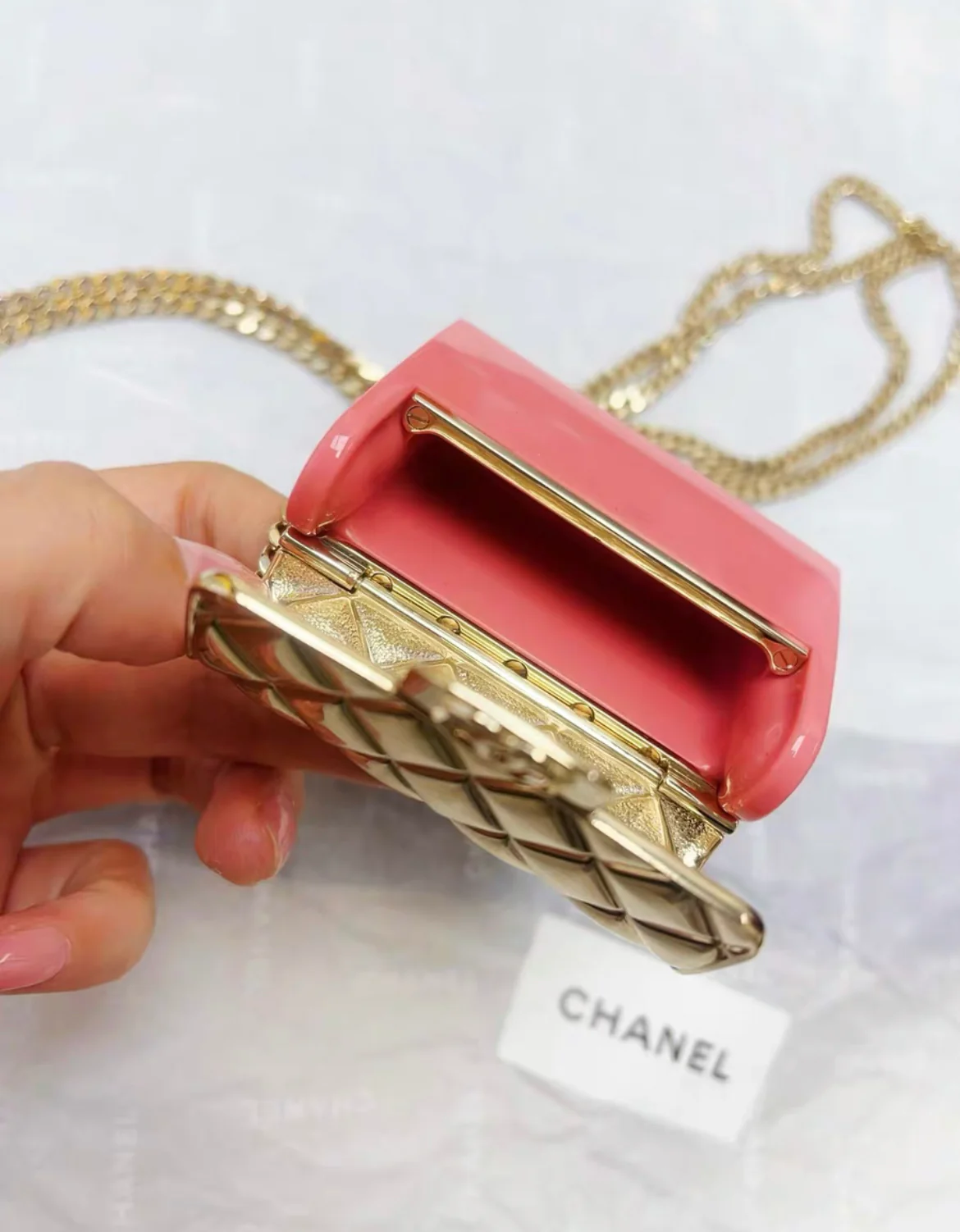 Chanel 23C orange pink gold micro bag - Image 6