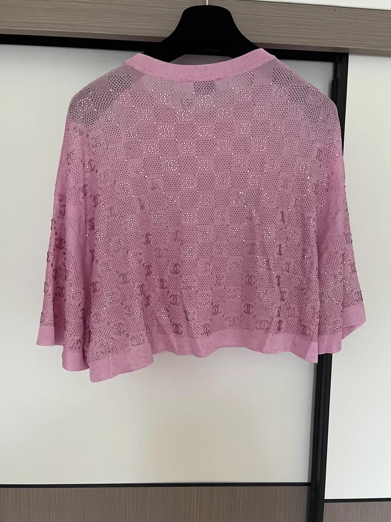 Chanel 23C pink rhinestone crop top - Image 3