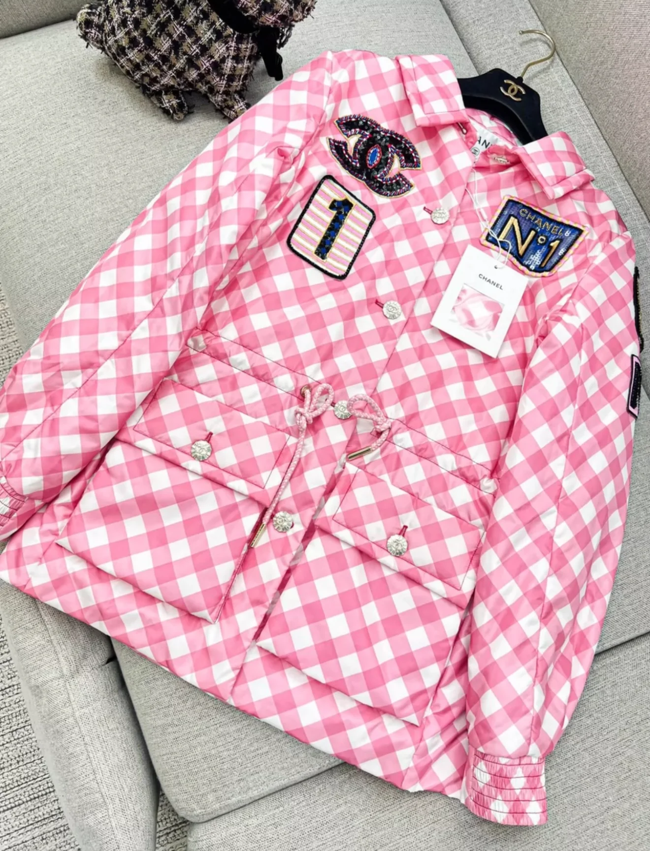 Chanel 23C Pink, White & Multicolor Parka