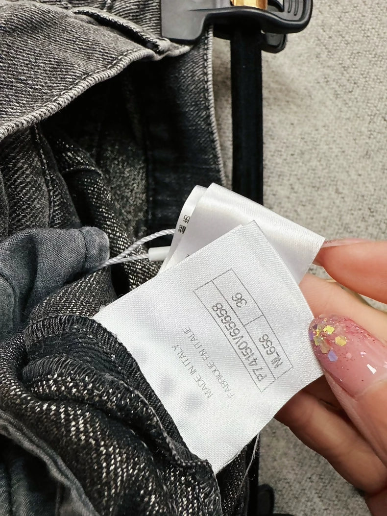 Chanel 23C smoky grey double-C jeans - Image 4