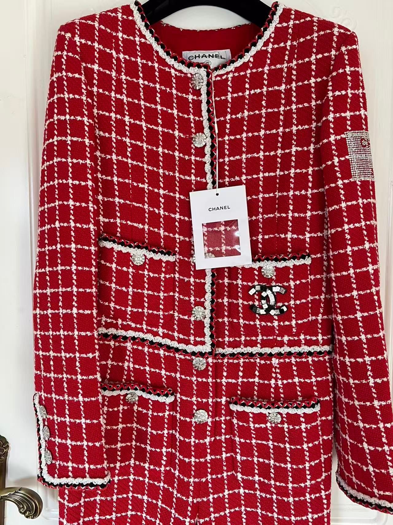 Chanel 23C Red tweed jumpsuit - Image 2
