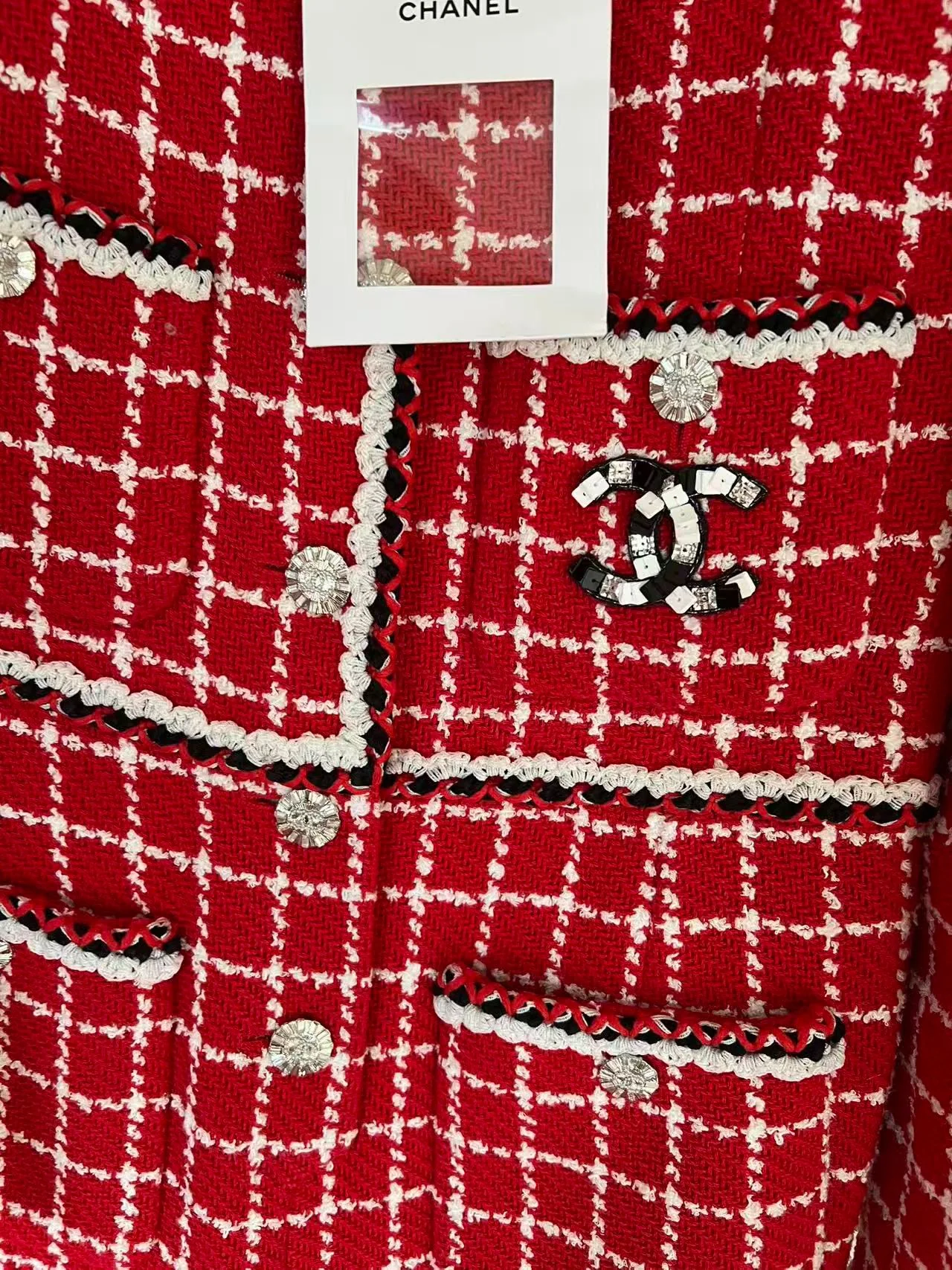 Chanel 23C Red tweed jumpsuit - Image 3