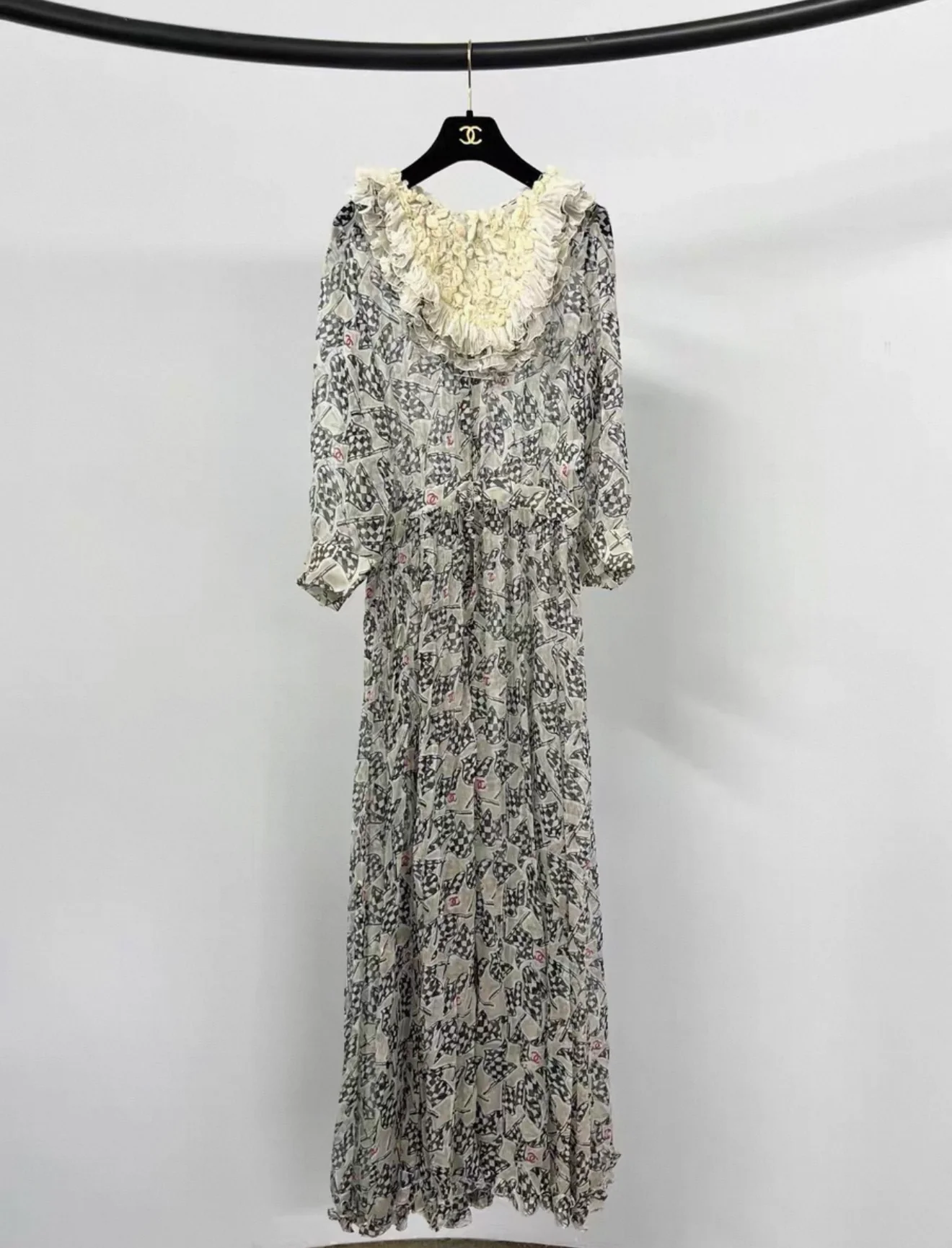 Chanel 23C silk print maxi dress