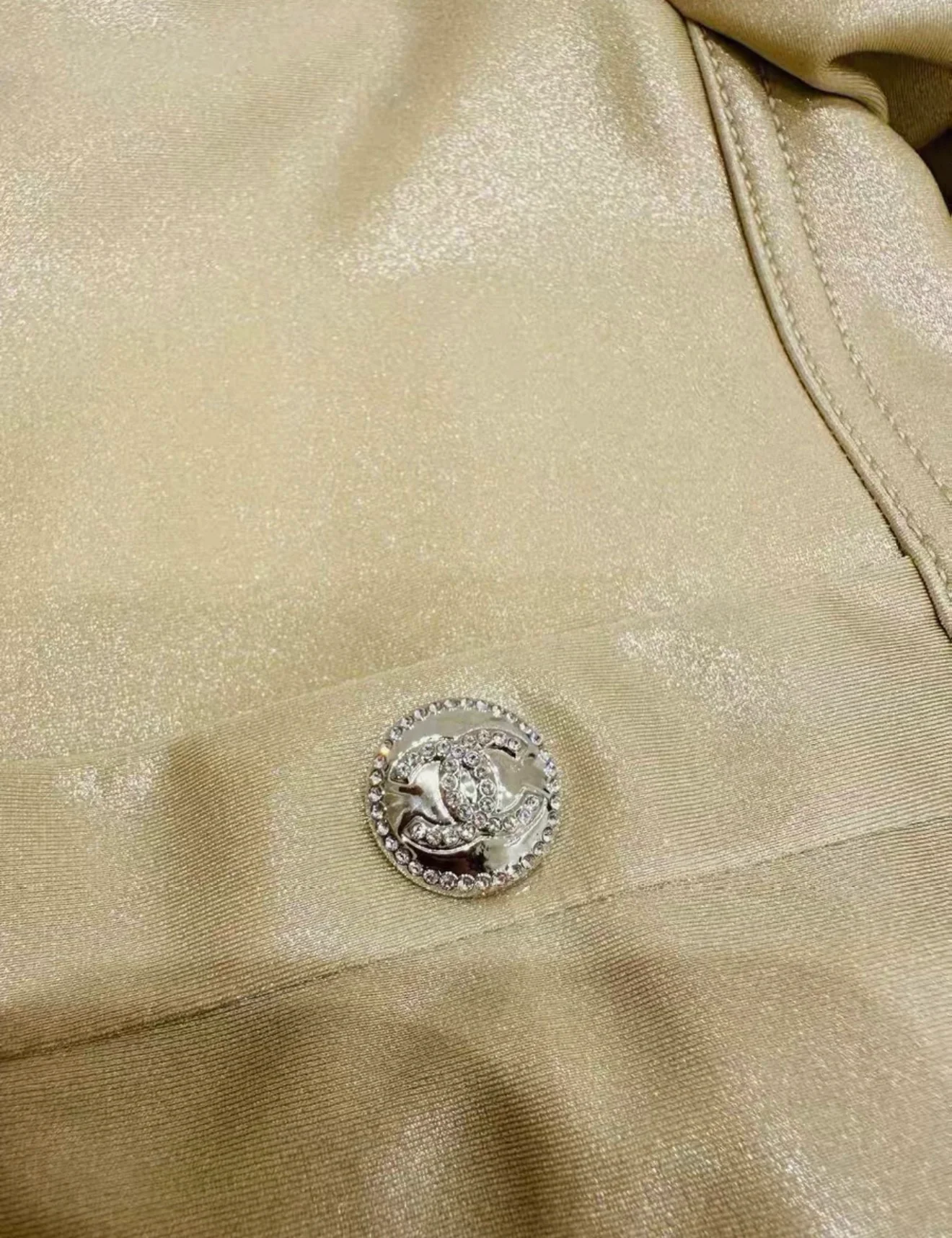 Chanel 23N Coco Neige Iridescent Champagne Gold Jacket and pant ski Set - Image 4