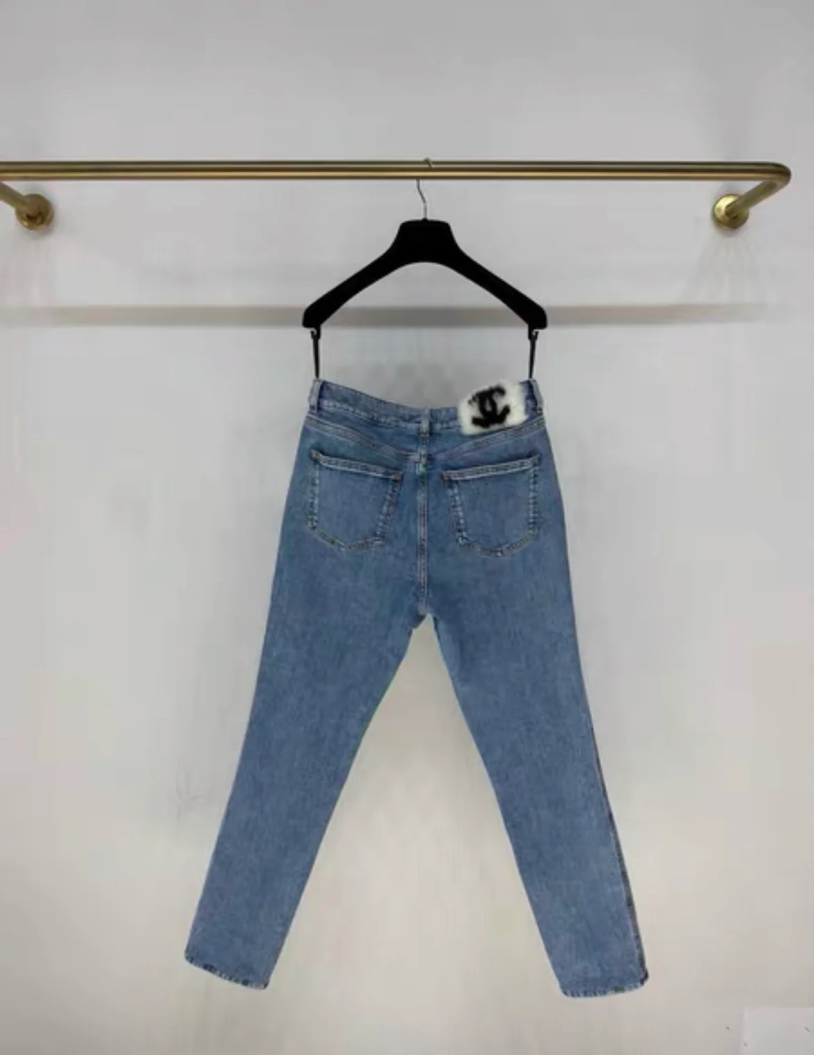 Chanel 23N Double C Fur Jeans Size 40 - Image 3