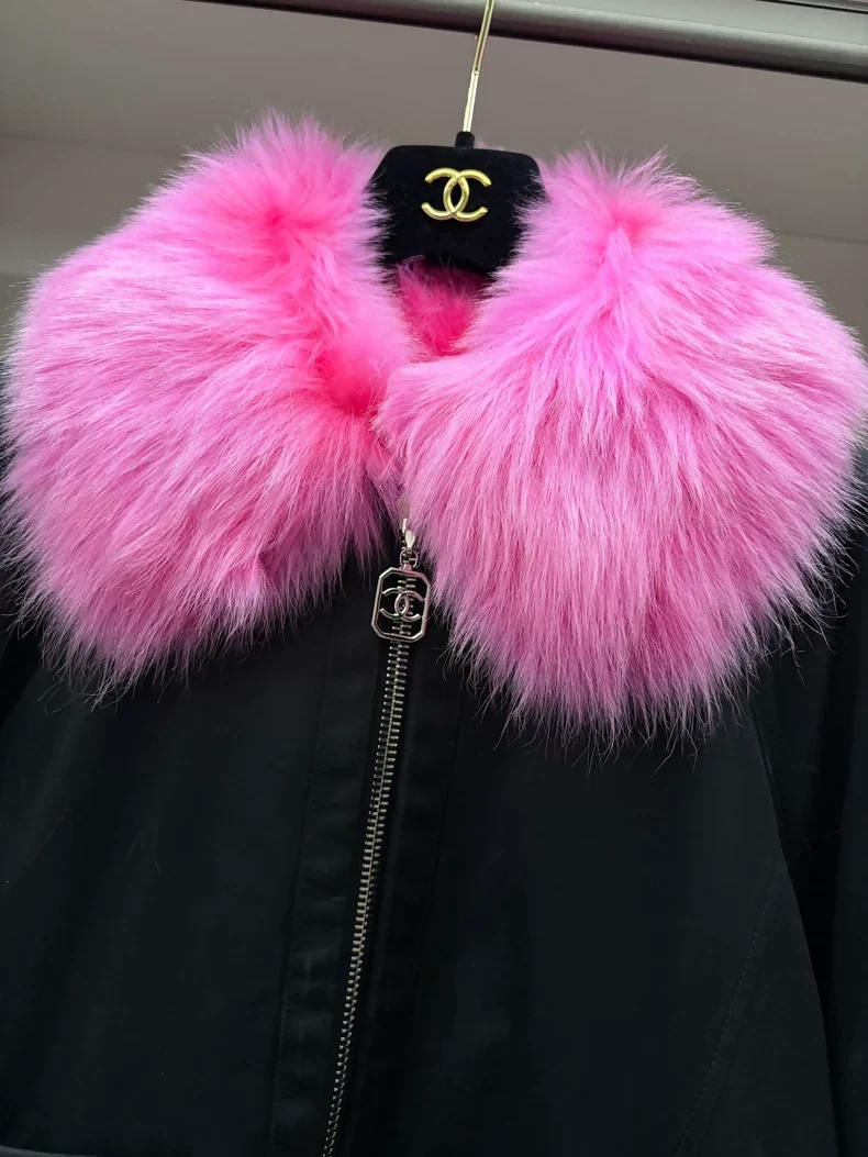 Chanel 23N black & pink Fur Jacket - Image 2