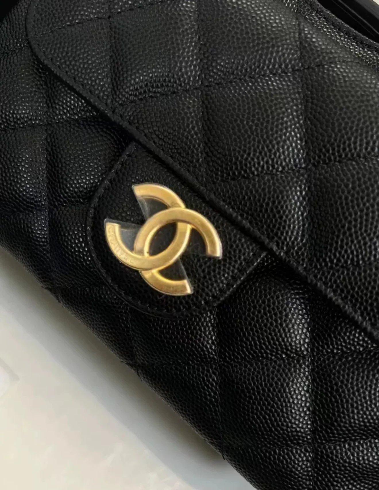 CHANEL 23P Black Caviar Leather Small Hobo Bag Gold Hardware - Image 5
