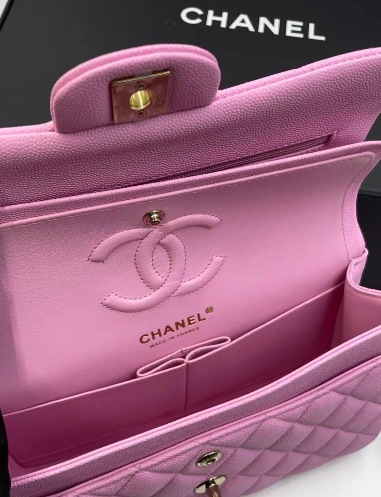 Chanel 23P Pink Caviar Leather Flap Bag - Image 2