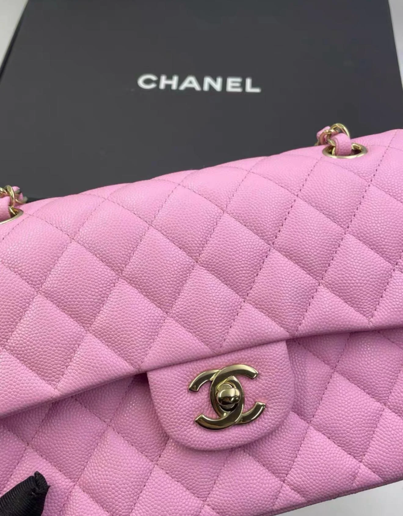 Chanel 23P Pink Caviar Leather Flap Bag - Image 4