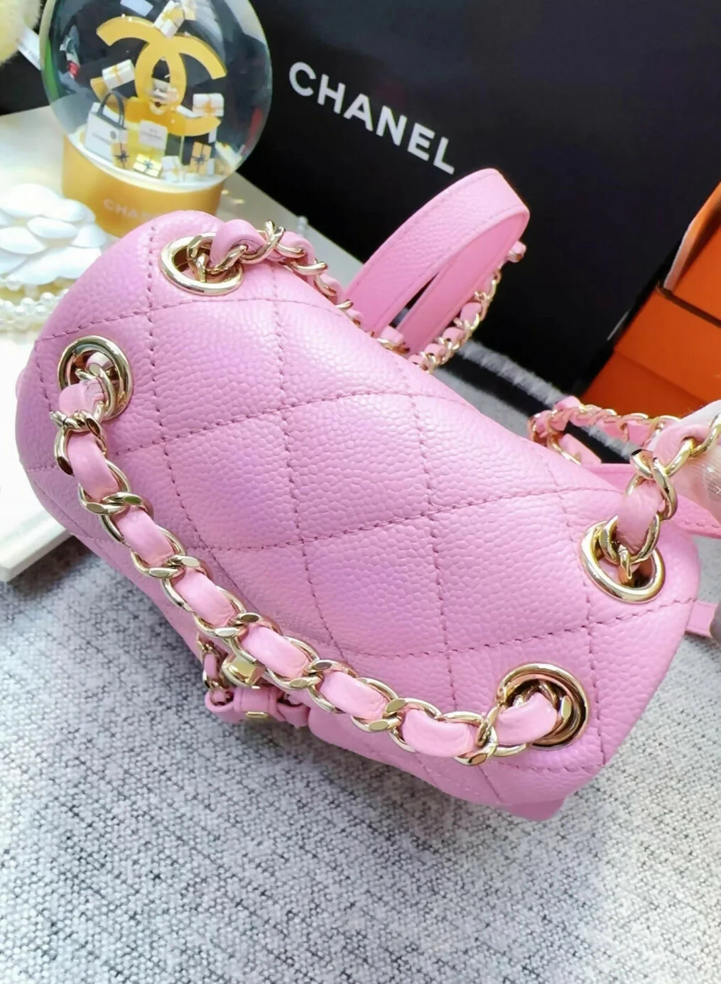 Chanel 23p pink mini Backpack gold hardware - Image 3