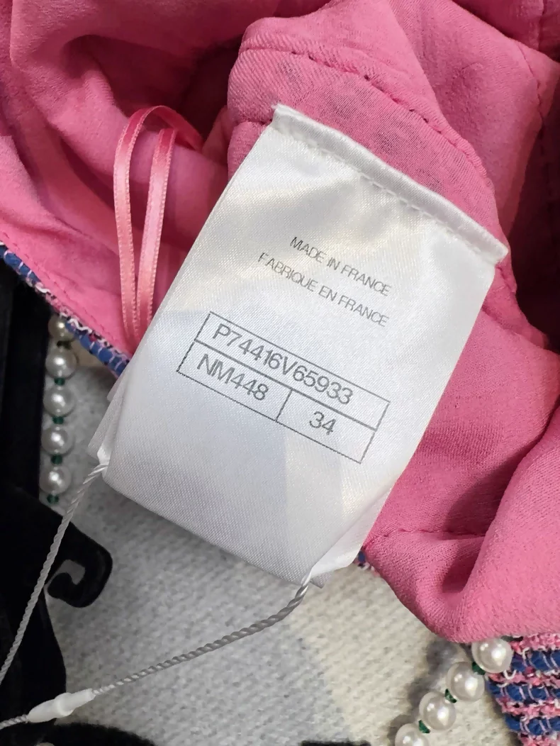 Chanel 23P purple tweed pearl dress - Image 4