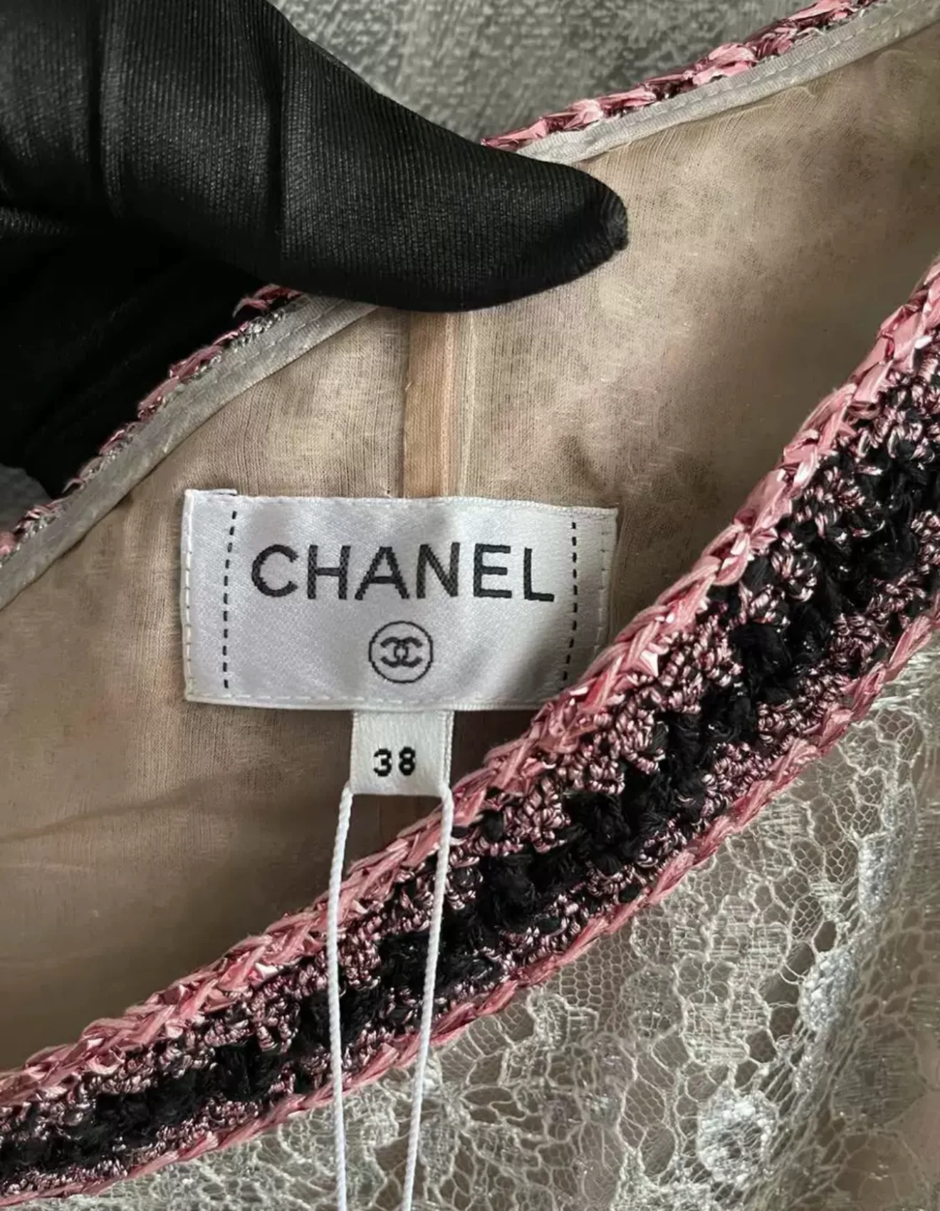 Chanel 23P Silver Iridescent Lace dress - Image 2
