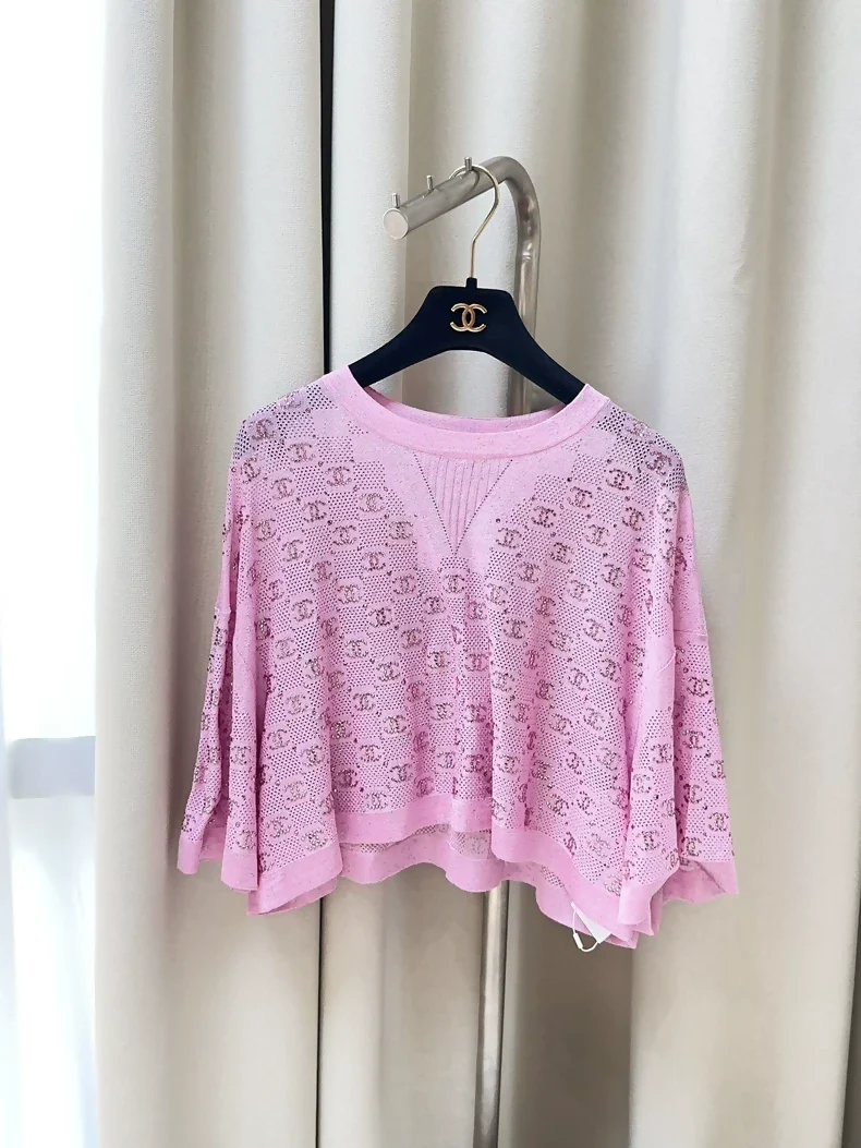 Chanel 23P Pink Diamond Logo Double C Top