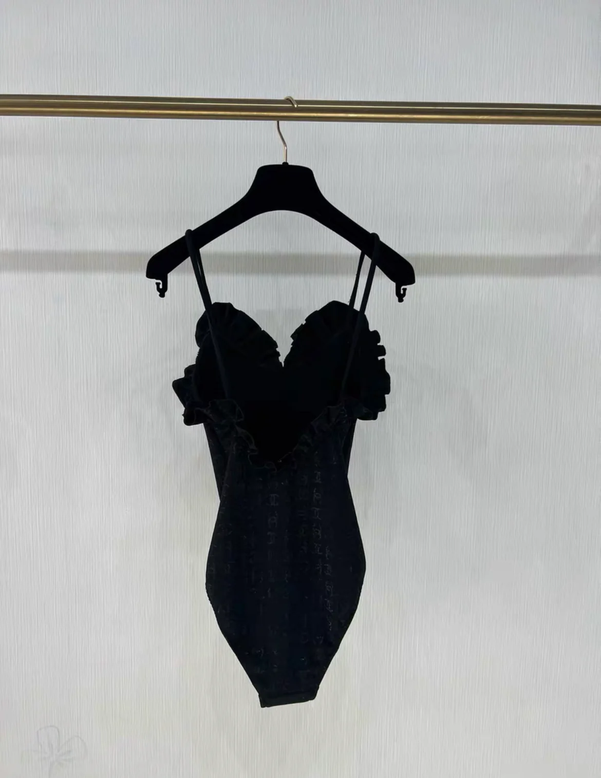 Chanel 23S Black Ruffle CC Logo Swimsuit size 36 - Image 4