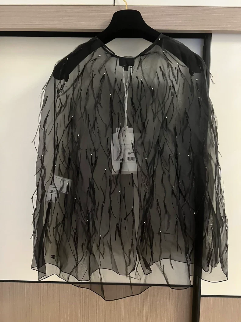 Chanel 23s Black Feather Cape - Image 3