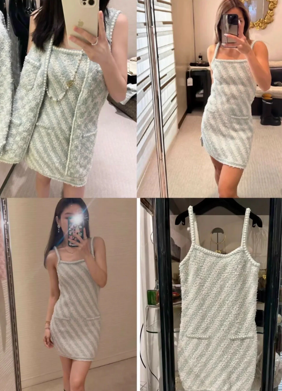 Chanel 23S Mint Green tweed Dress - Image 3