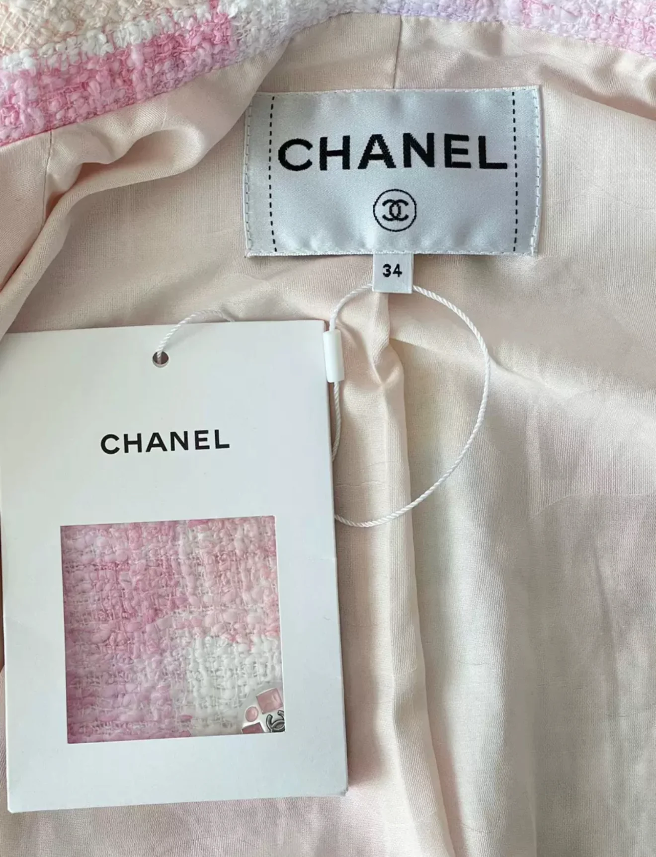 Chanel 23S Pink Painted Cotton Tweed Jacket - Image 2