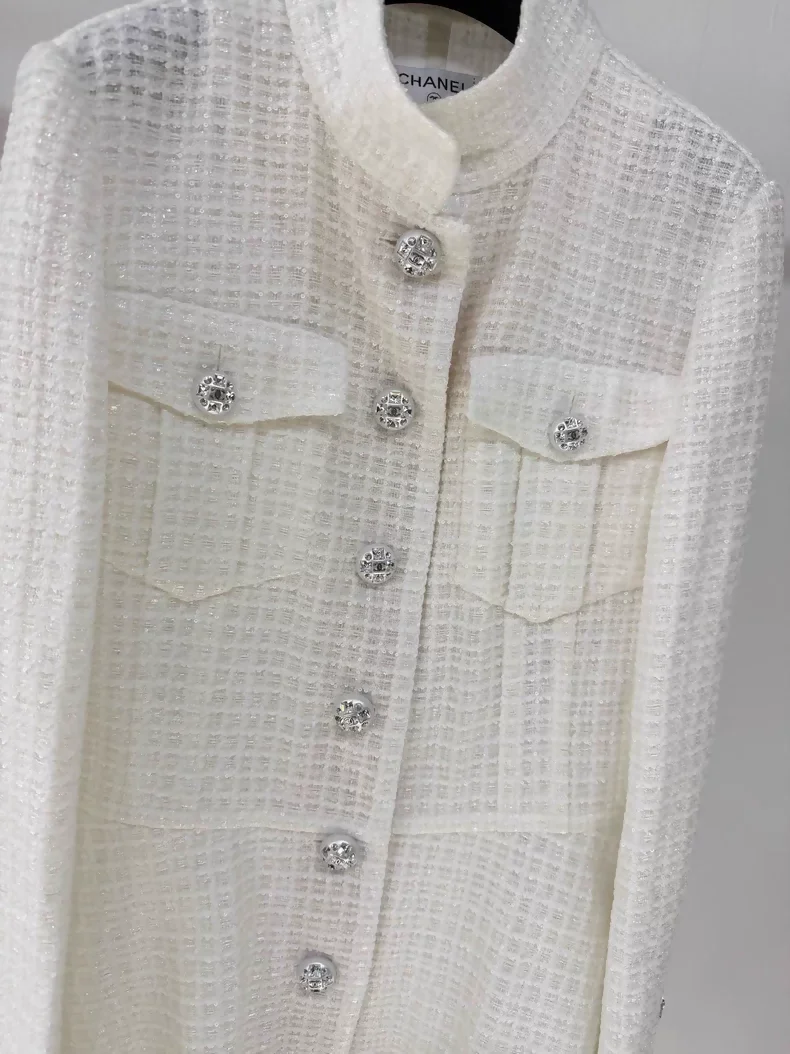 Chanel 23S white tweed dress - Image 2