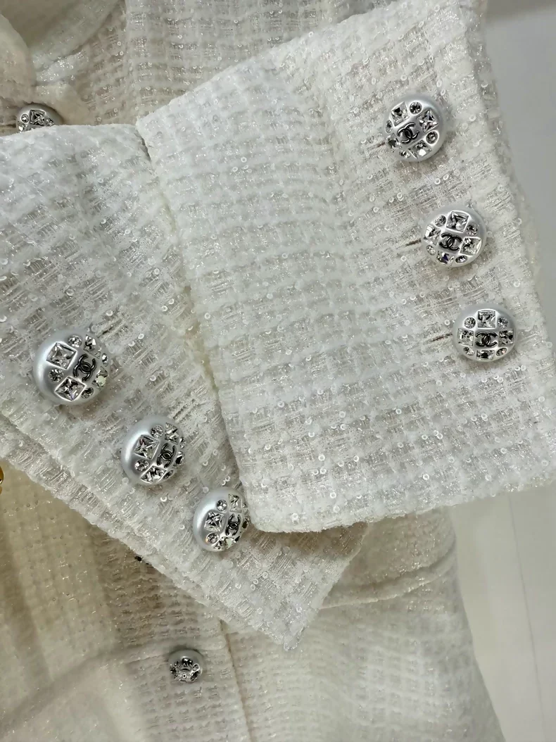 Chanel 23S white tweed dress - Image 3