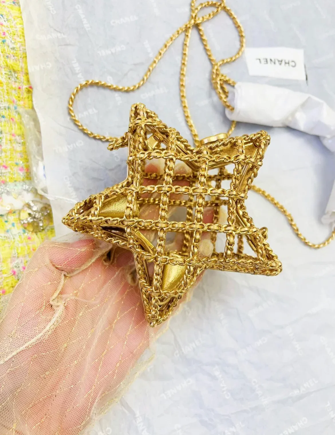 CHANEL 23S Star Minaudiere Gold Evening Bag - Image 2