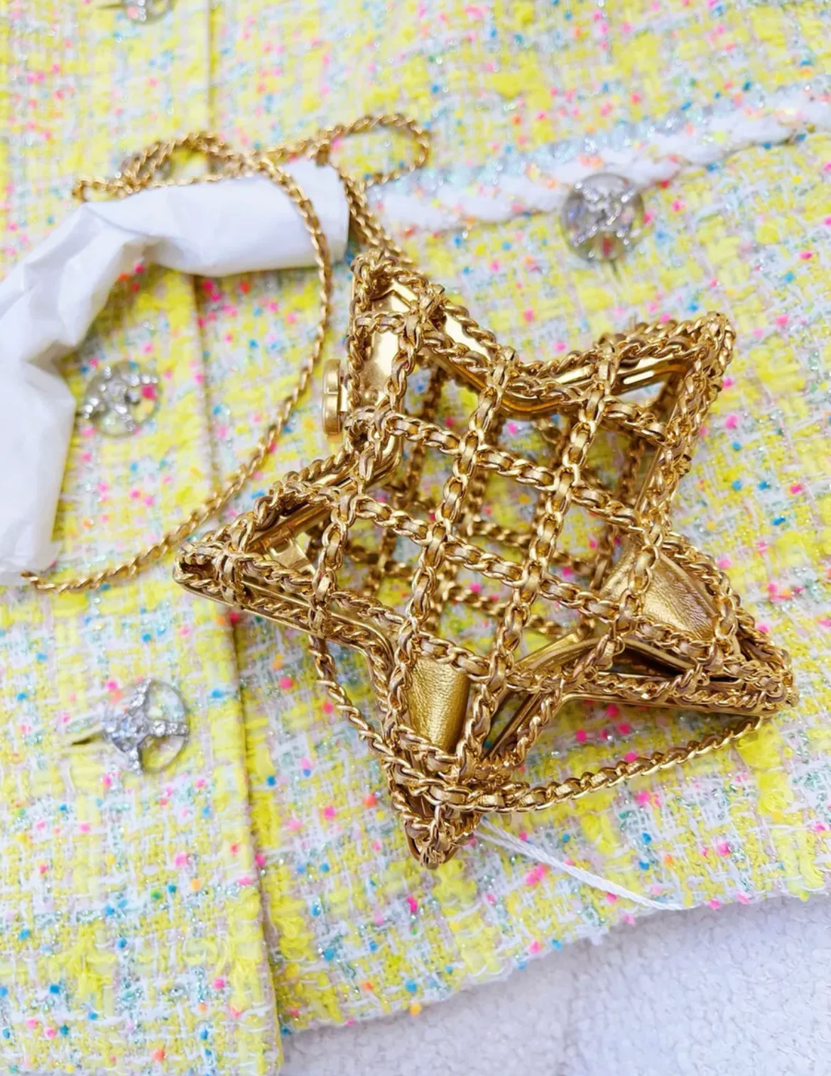 CHANEL 23S Star Minaudiere Gold Evening Bag - Image 3