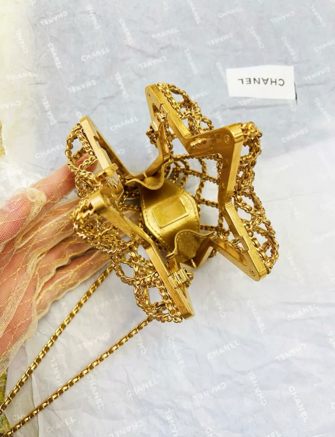 CHANEL 23S Star Minaudiere Gold Evening Bag - Image 6