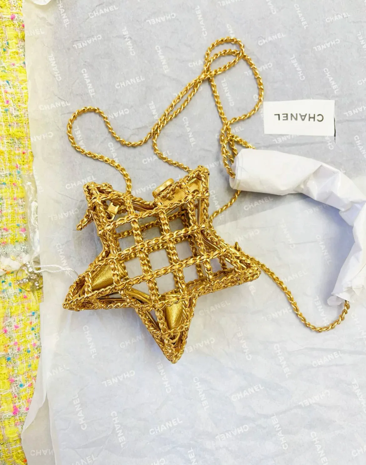 CHANEL 23S Star Minaudiere Gold Evening Bag - Image 8