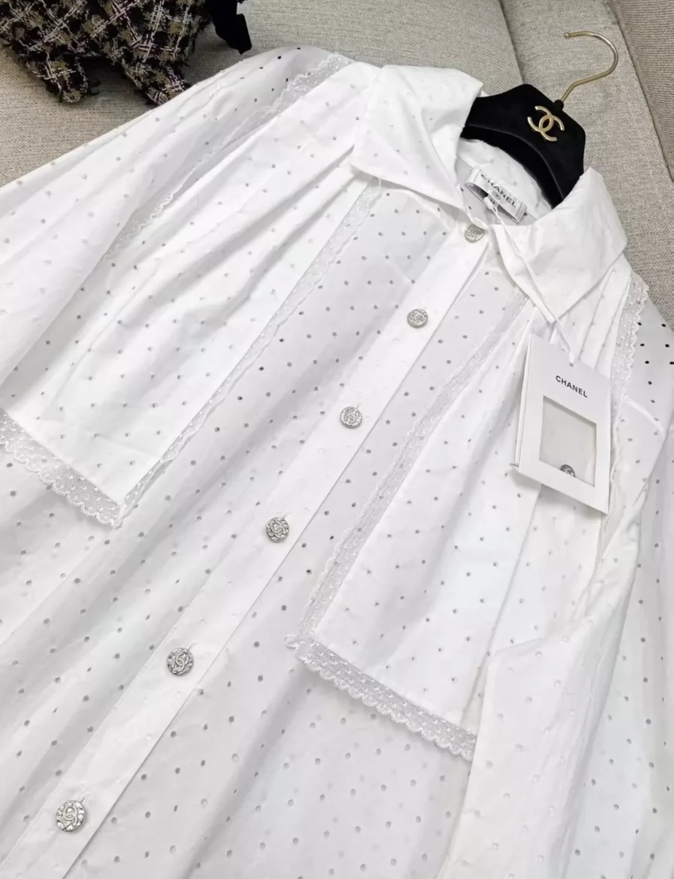 Chanel 23S white blouse shirt - Image 2