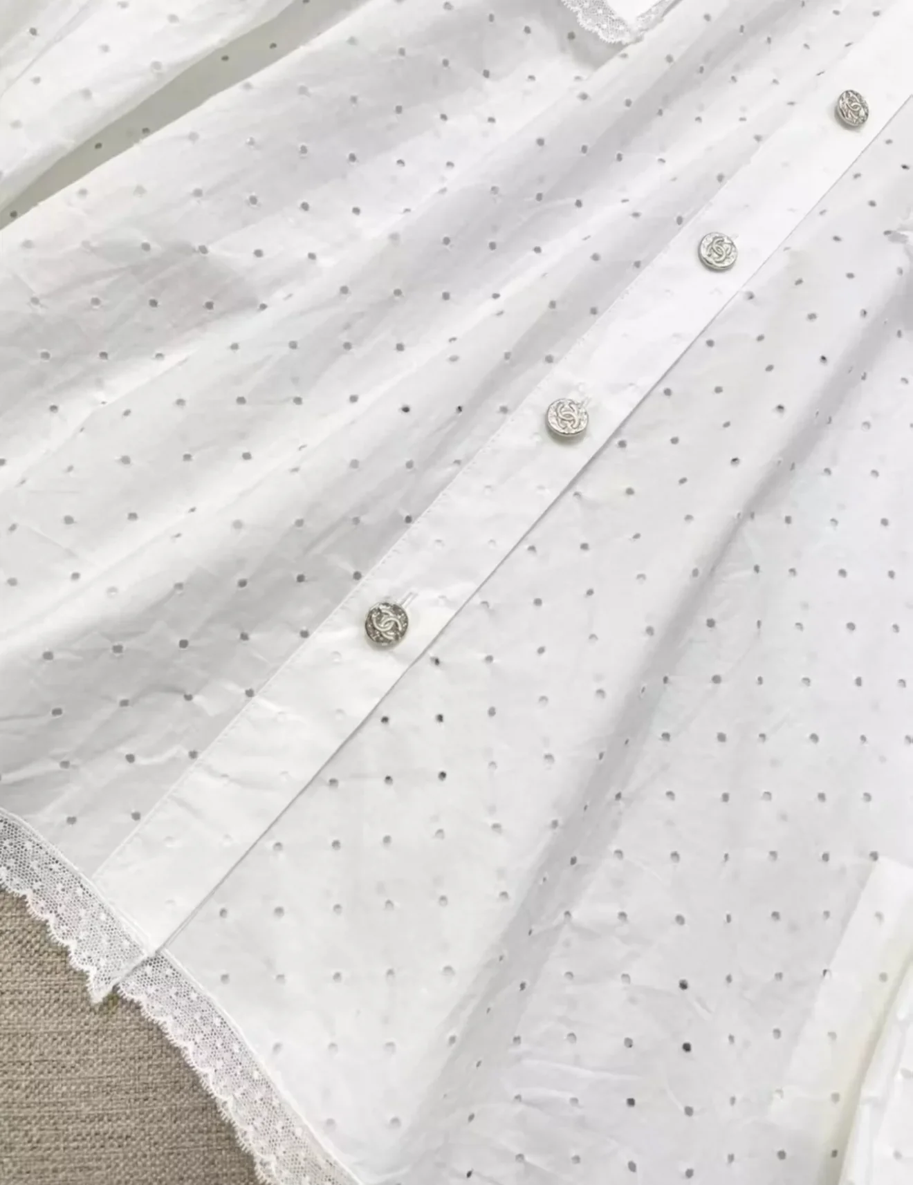 Chanel 23S white blouse shirt - Image 3