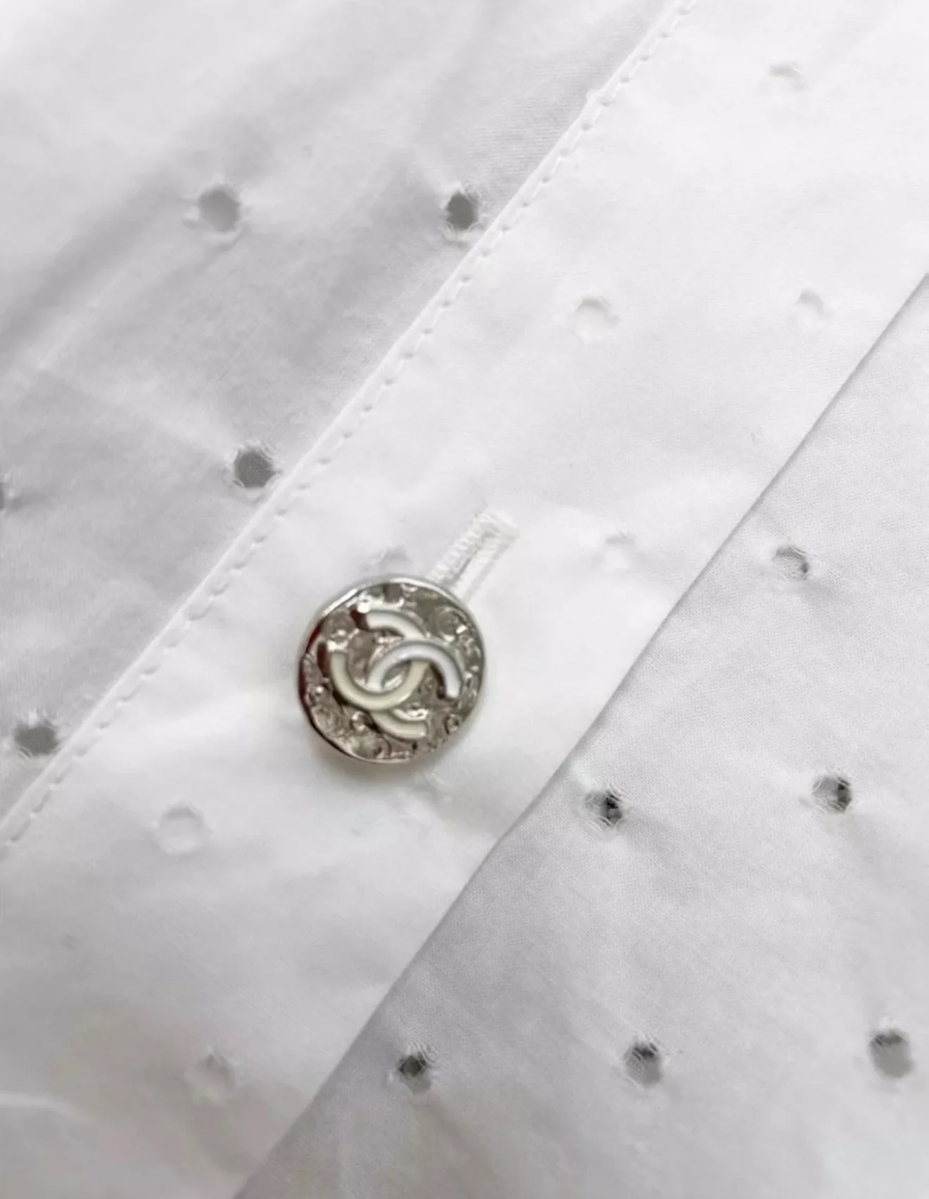 Chanel 23S white blouse shirt - Image 4