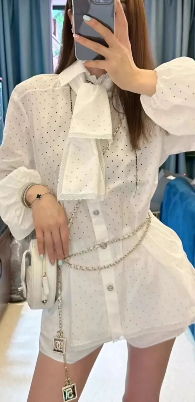 Chanel 23S white blouse shirt - Image 5