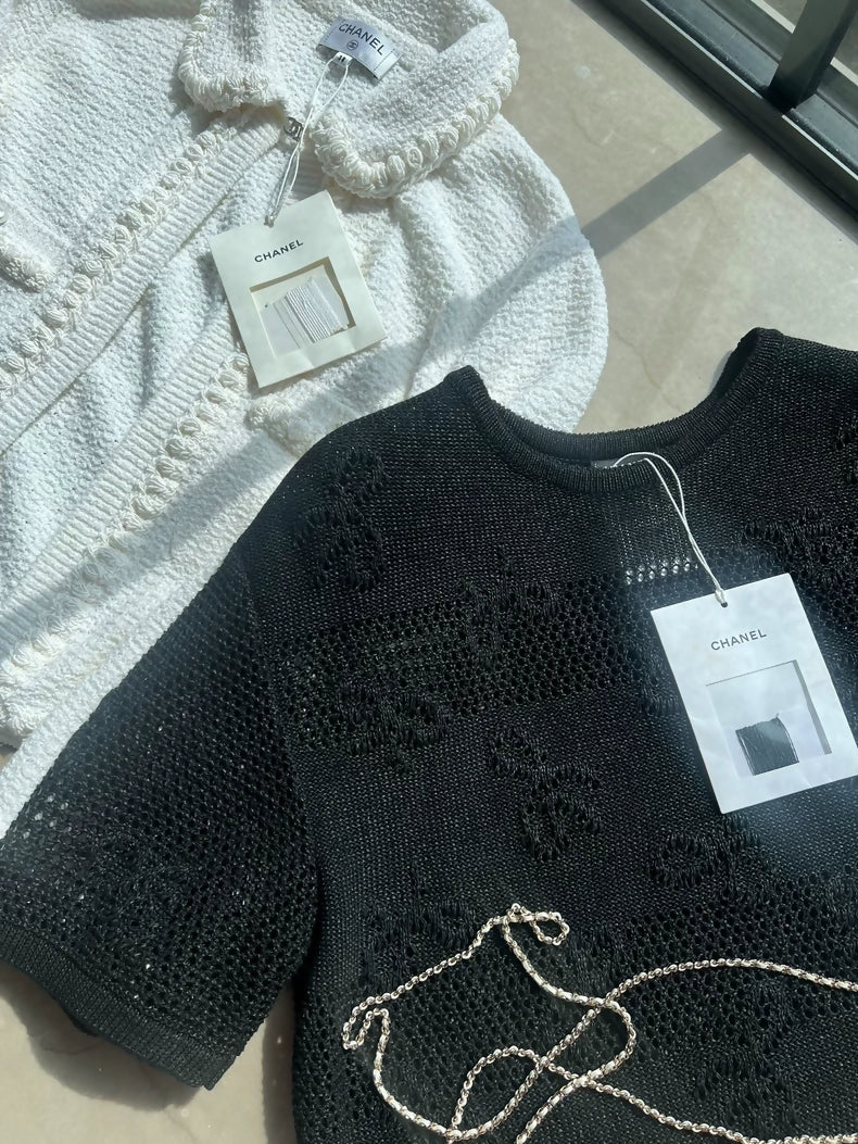 Chanel 24 Black Bow Top - Image 2