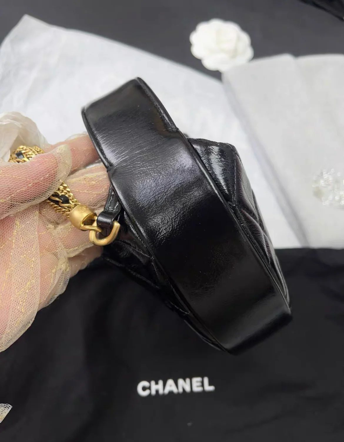 Chanel 24A Clutch Tassel Chain Hula Hoop Black - Image 5