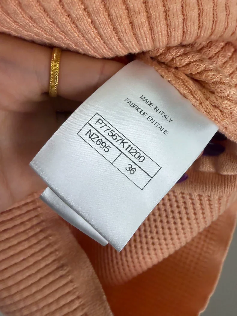 Chanel 24A light orange knitted top - Image 6