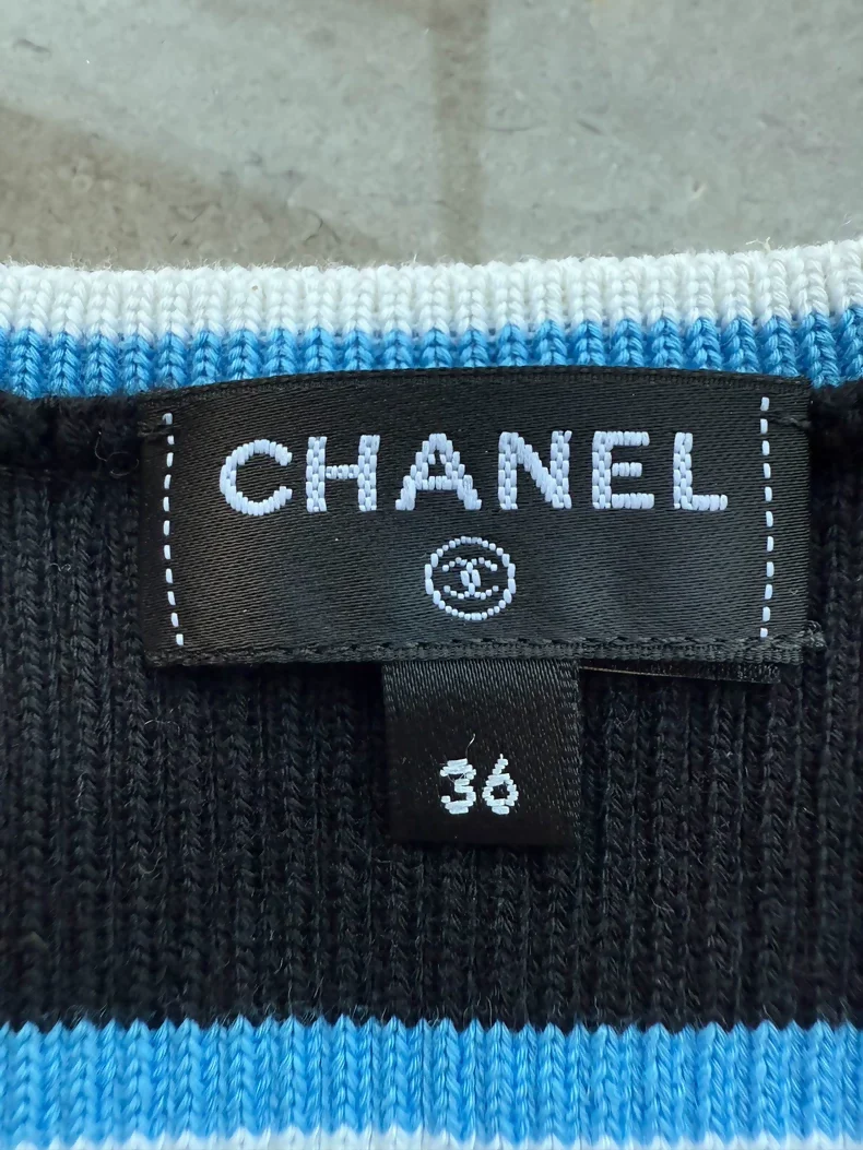 Chanel 24A striped blue and black top - Image 3