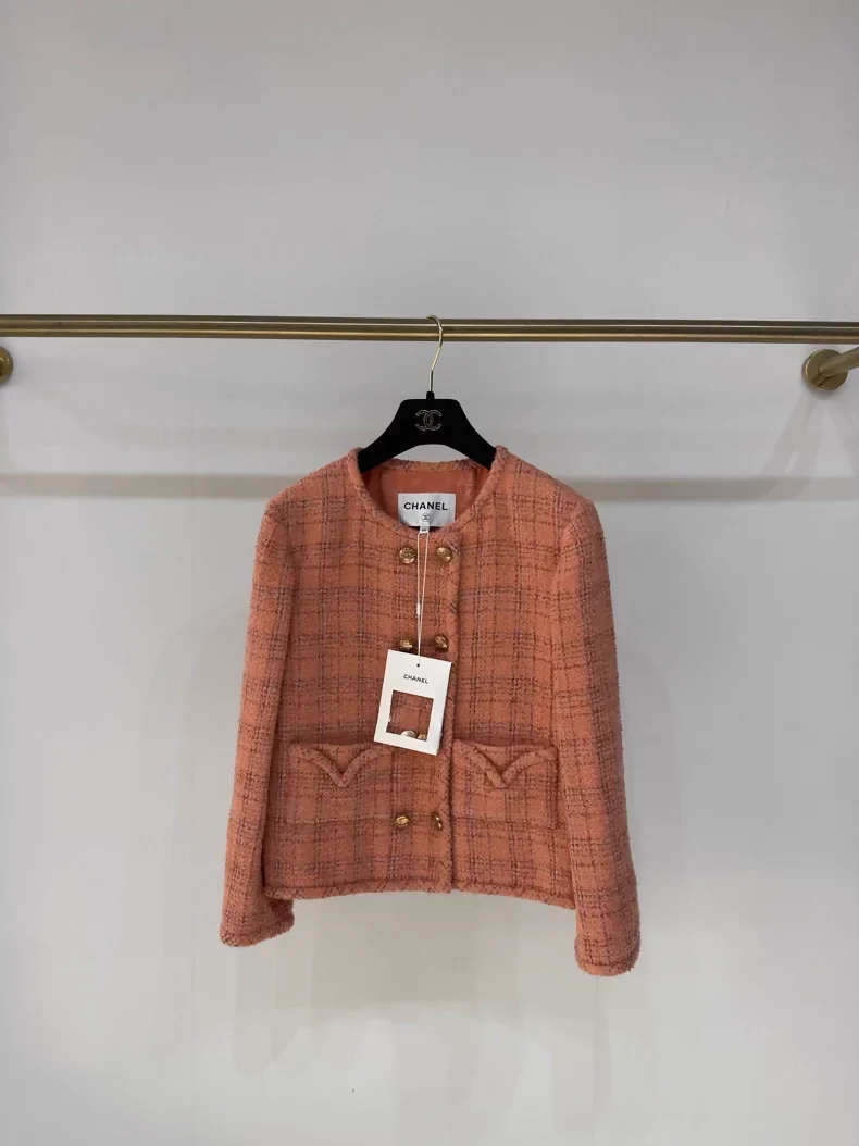 Chanel 24A orange tweed coat