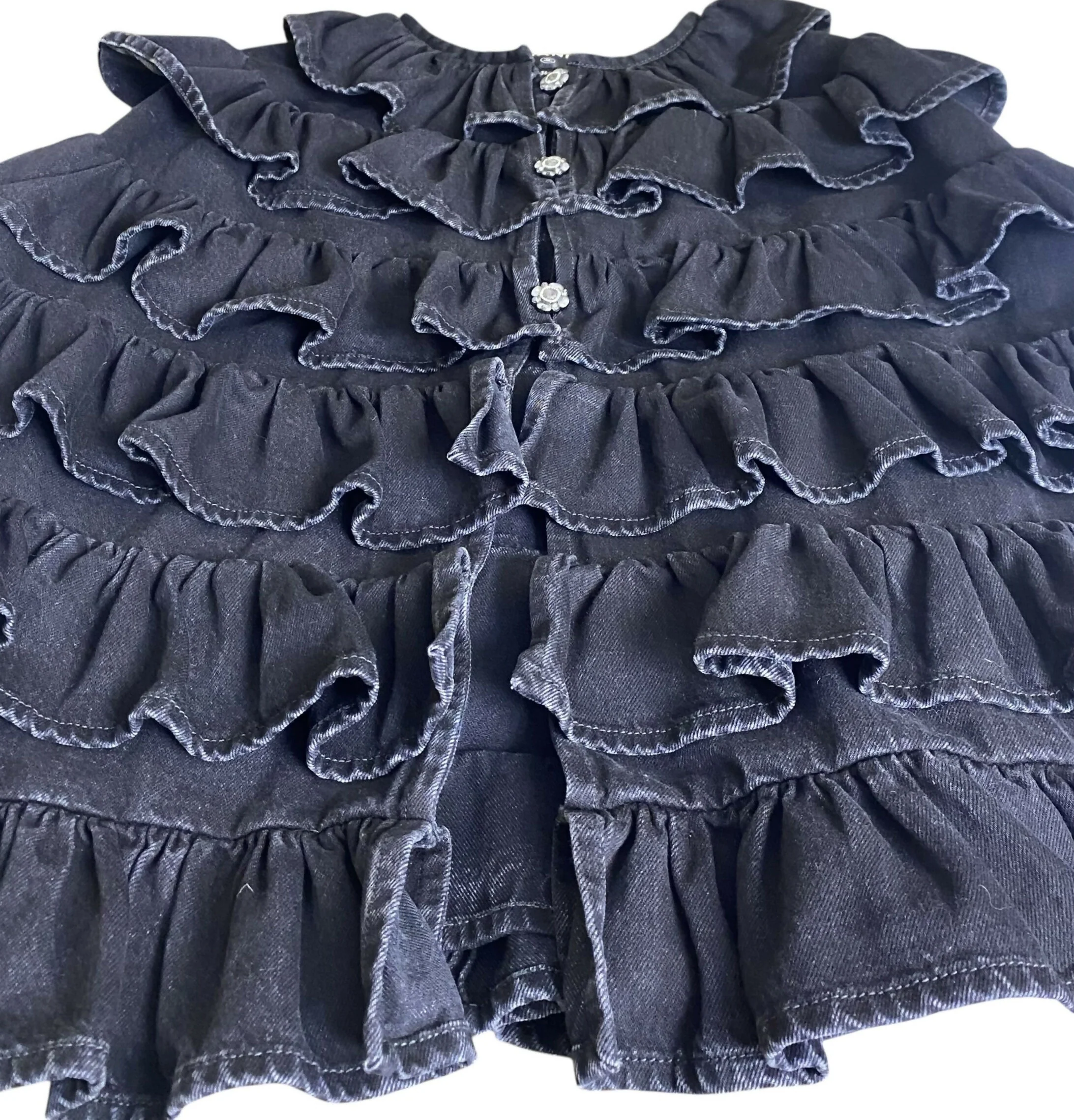 Chanel 24A Paris Manchester Black Denim Coat Jacket Cape FR 36 - Image 9