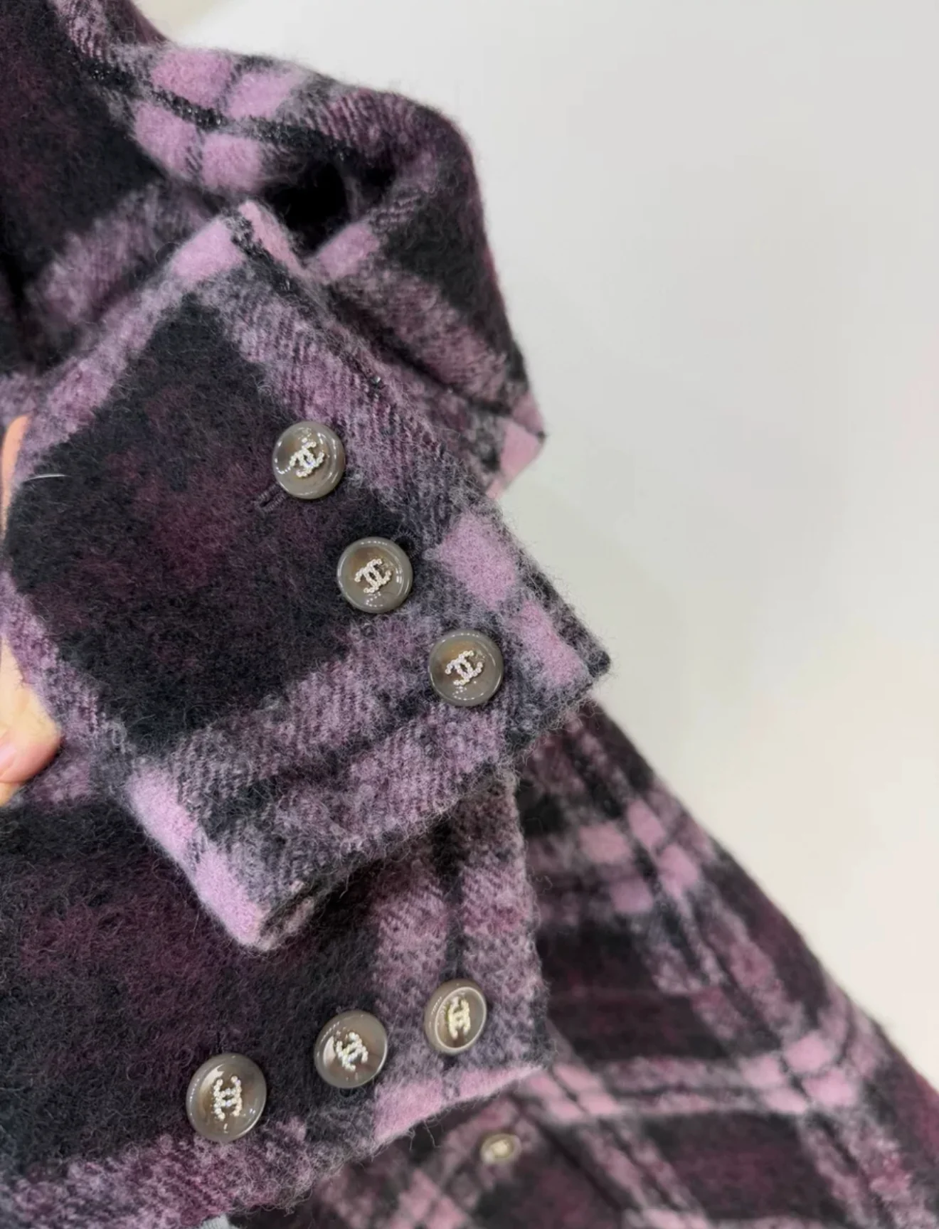 Chanel 24A pink & black wool coat - Image 3