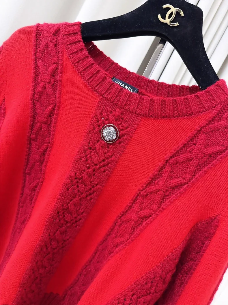 Chanel 24A Red Knit sweater - Image 3