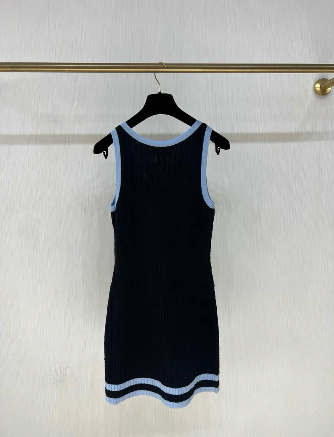 Chanel 24B black & blue and knitted dress size 34 - Image 5