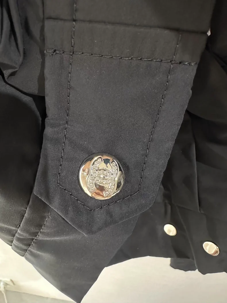 Chanel 24B Black Windbreaker Jacket - Image 3
