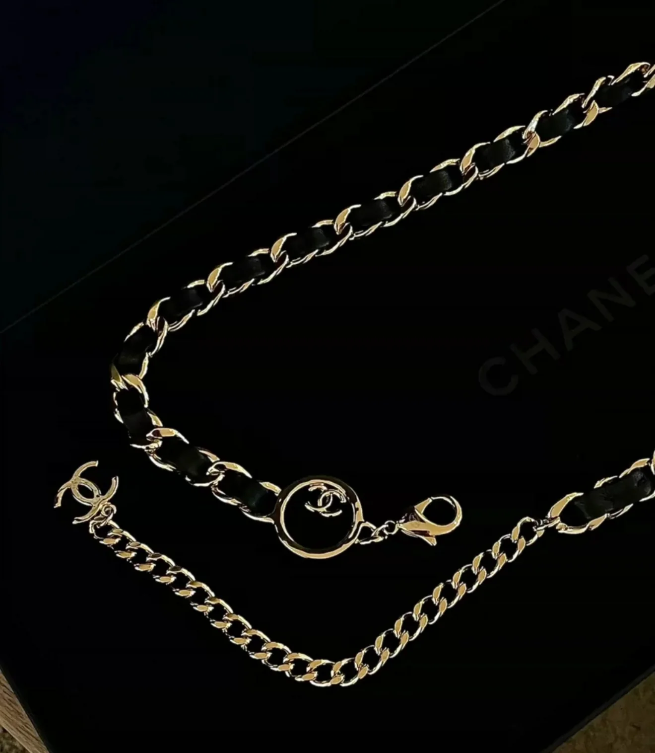 Chanel 24B Gold Leather Waist Chain - Image 5