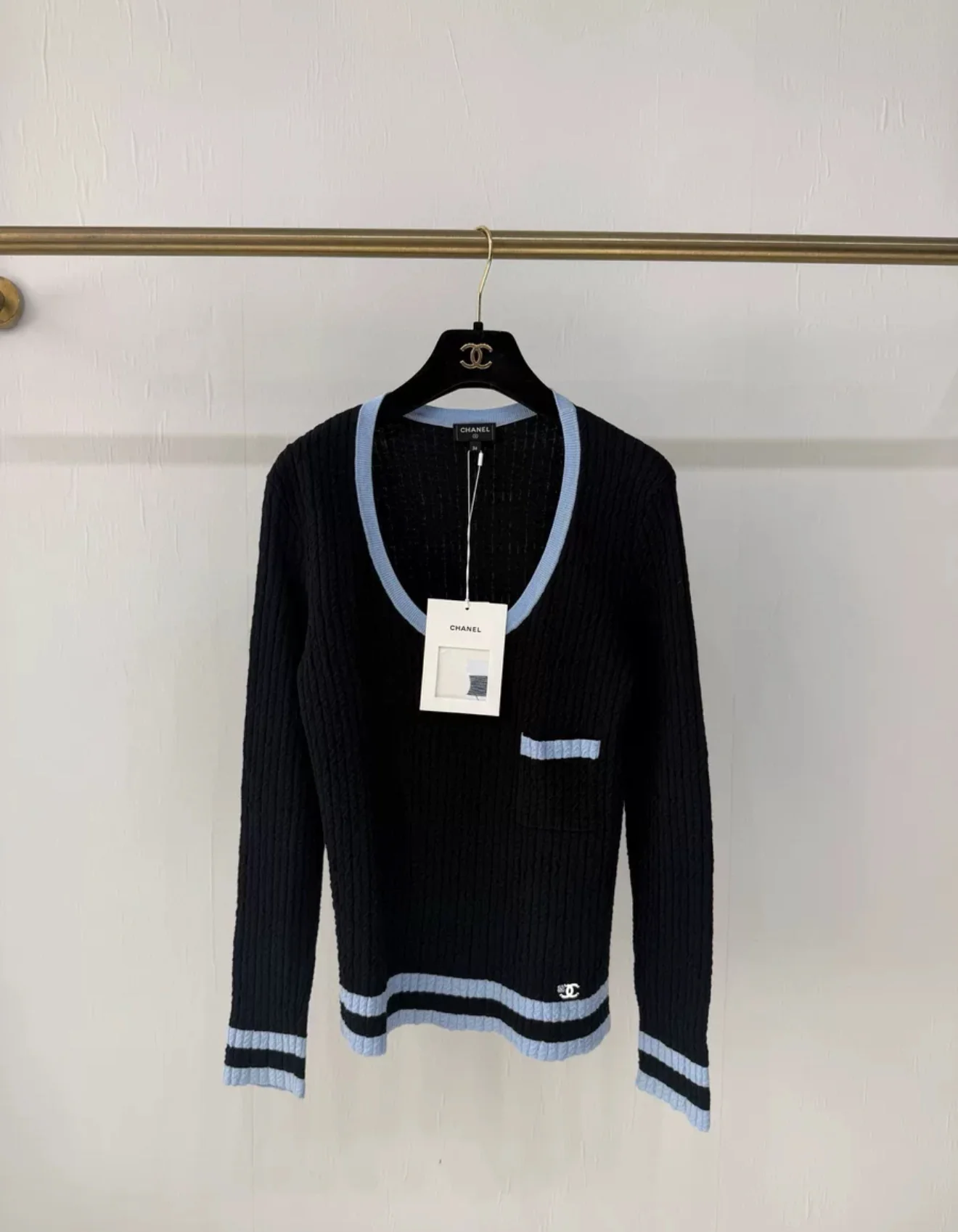 Chanel 24B blue & black sweater